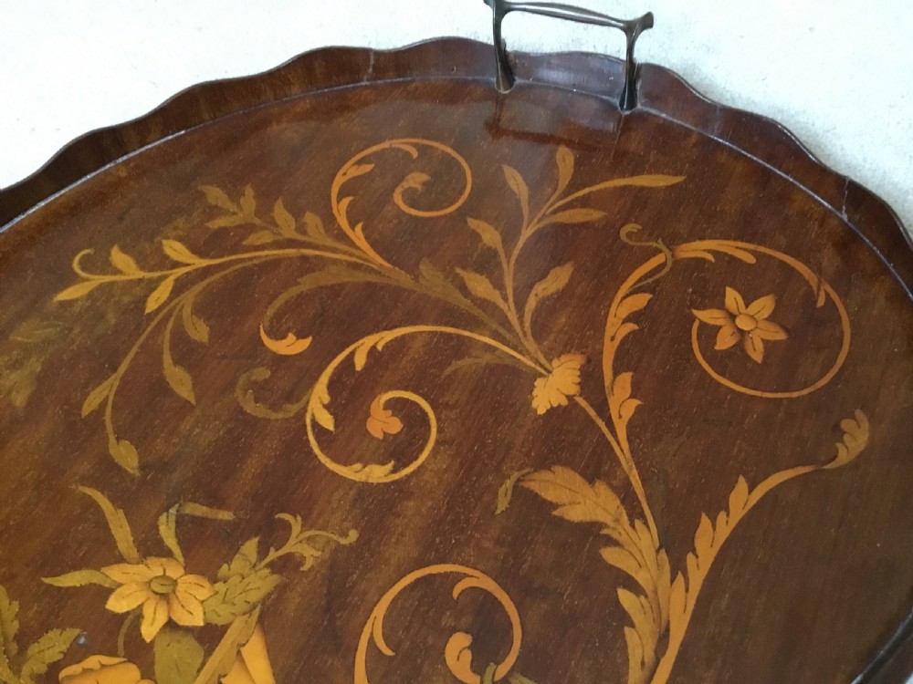 Edwardian Sheraton revival inlaid mahogany tray View V
