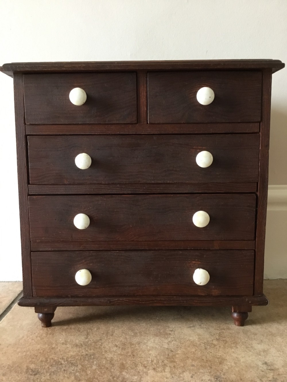 Decorated Pine Apprentice Chest of Drawers