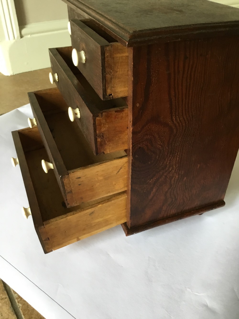 Decorated Pine Apprentice Chest of Drawers View VII