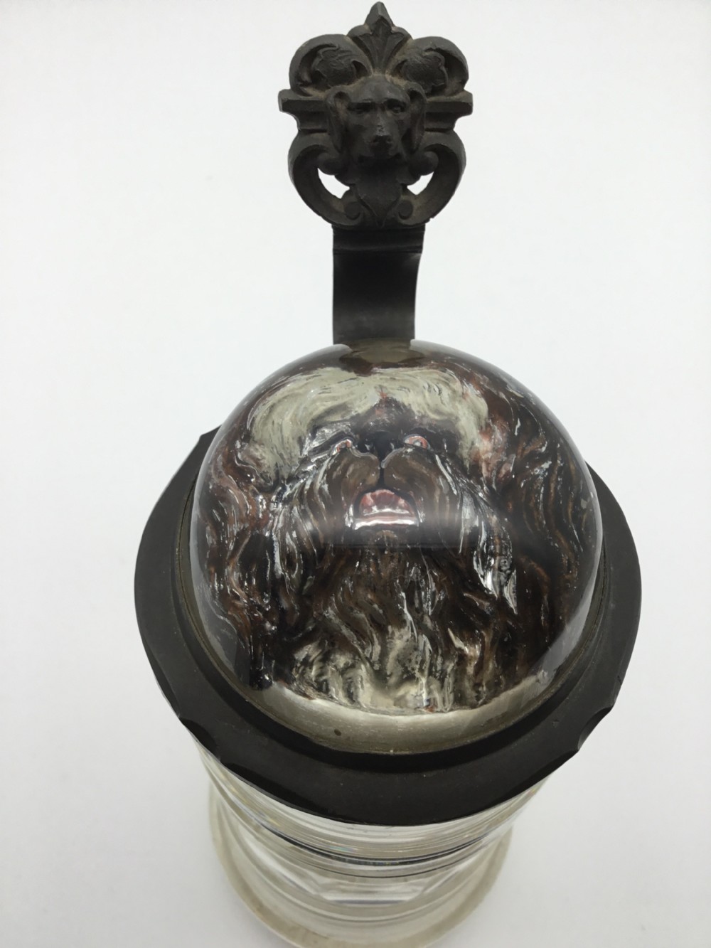 Bavarian Stein With Dog Crystal Top