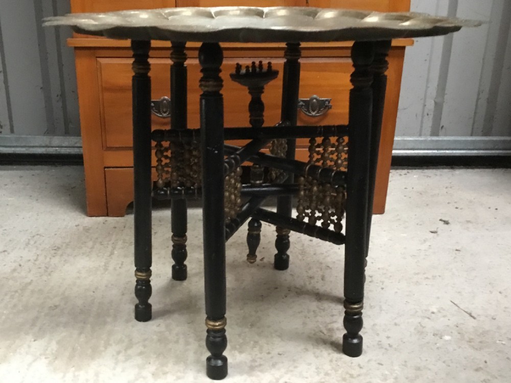 Fascinating Brass Banares Tray & Stand View IX
