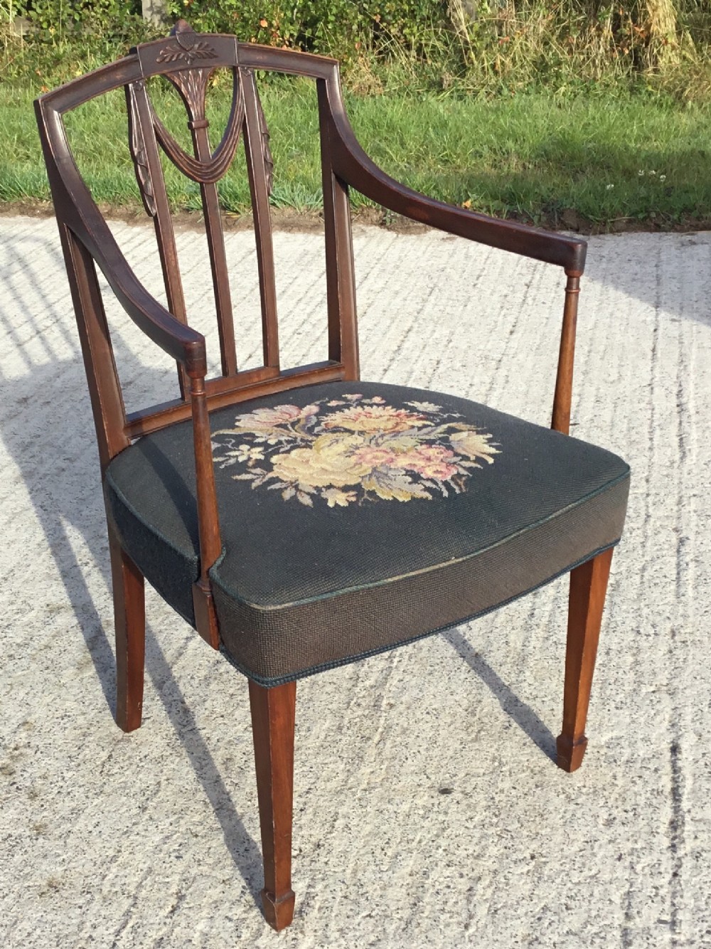 Mahogany Open Arm Desk Chair 