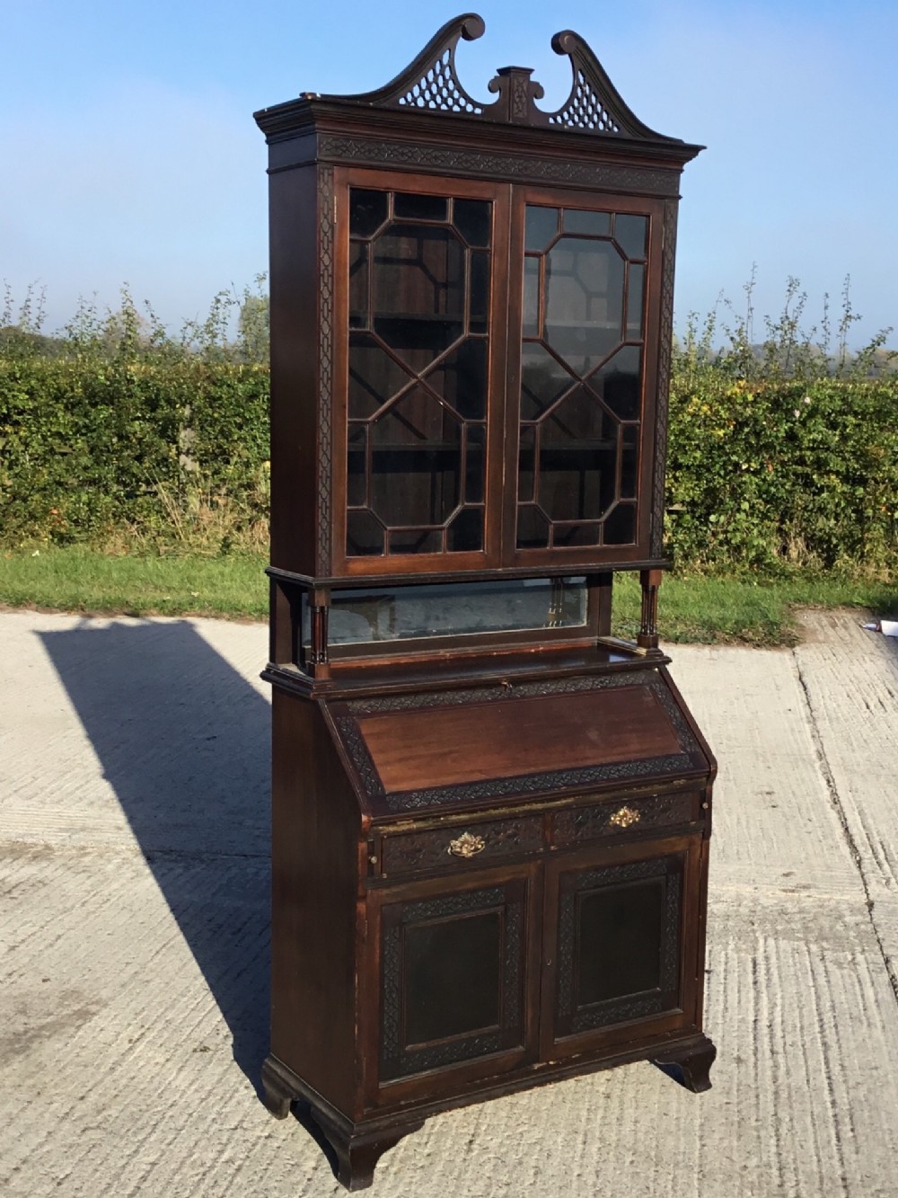 Edwardian Bureau Bookcase 