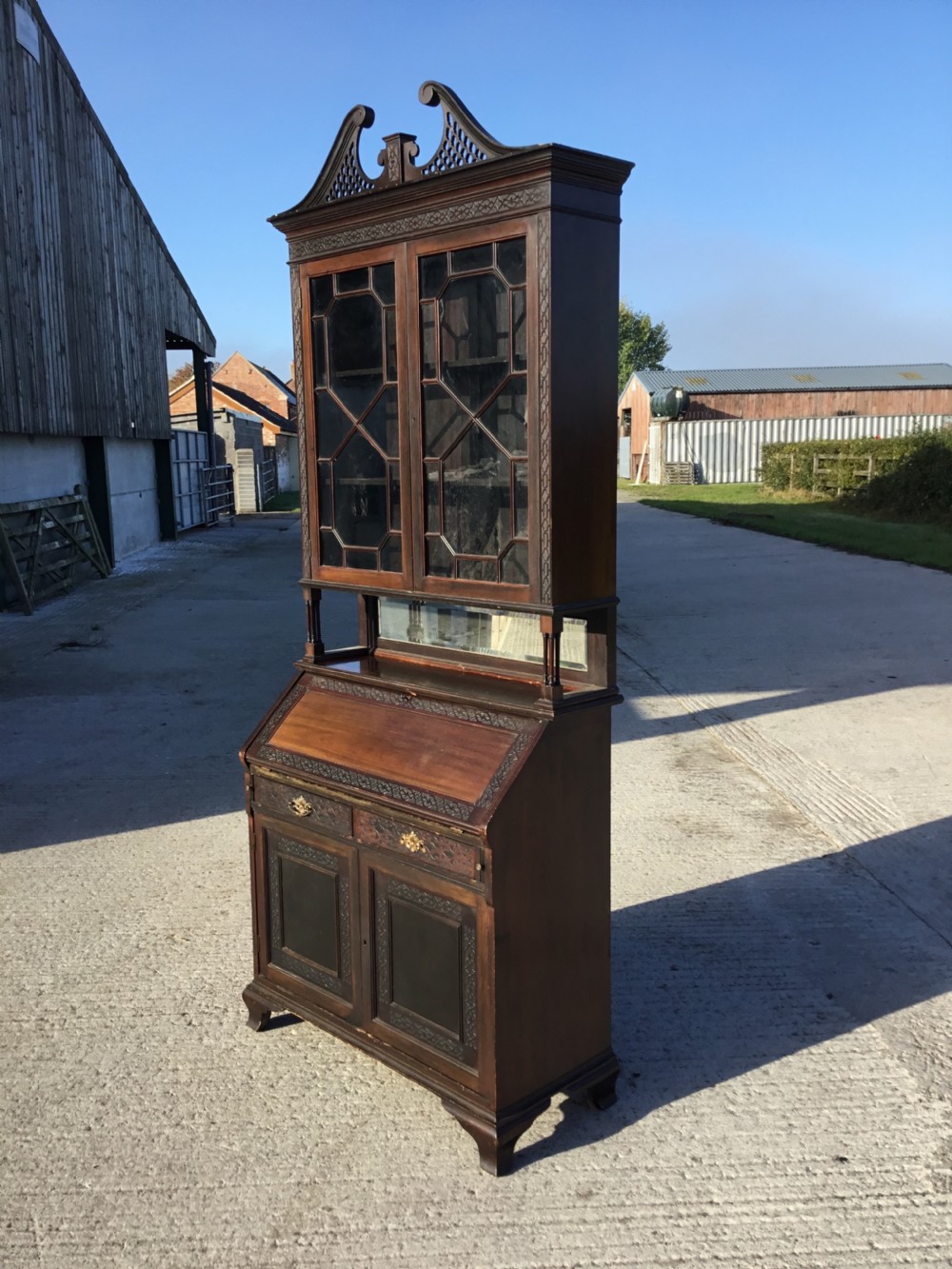 Edwardian Bureau Bookcase  View III