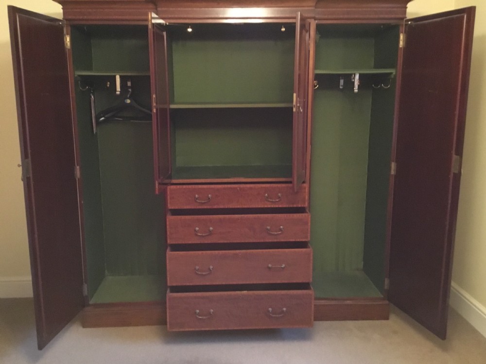Satinwood Banded Edwardian Compactum Breakfront Wardrobe  View VI