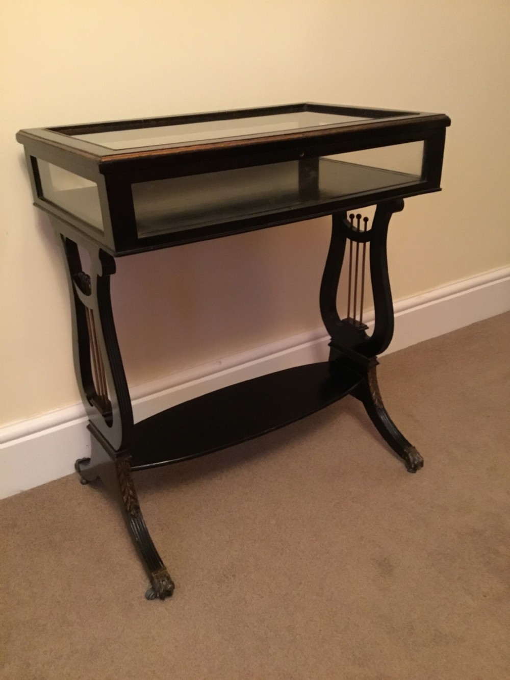 Victorian Bijouterie Table with Lyre Supports View II