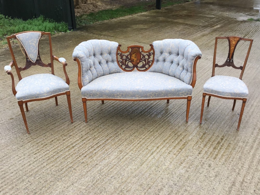 Satinwood Inlaid Salon Suite