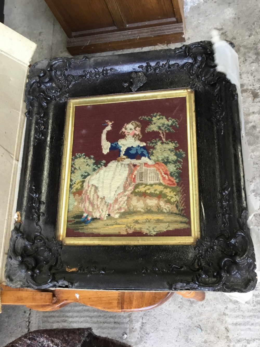 Antique Woolwork Tapestry