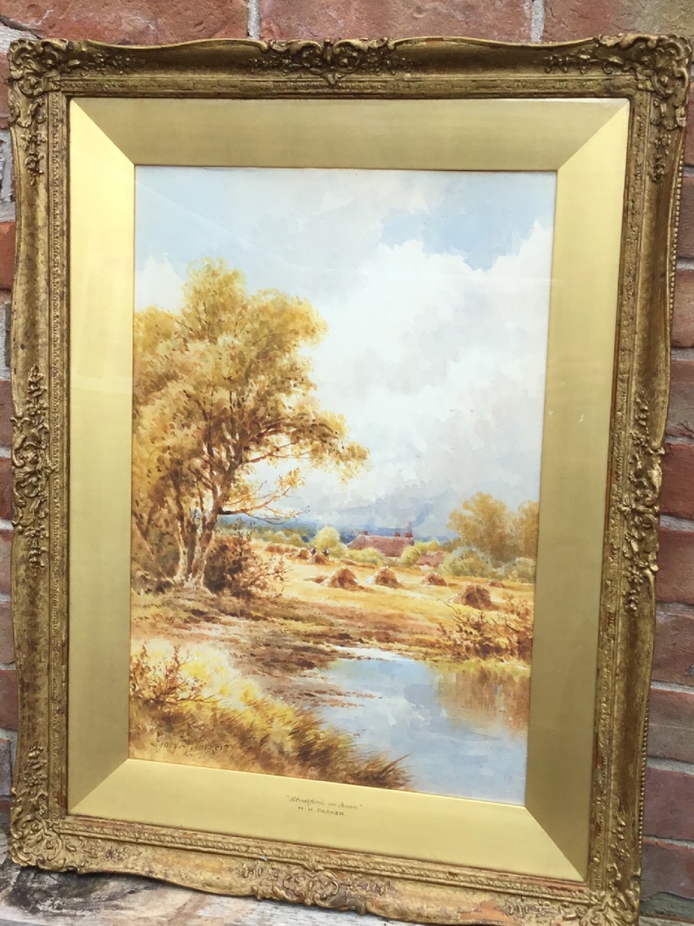 Watercolour, Stratford on Avon, Harvest Scene, H H Parker