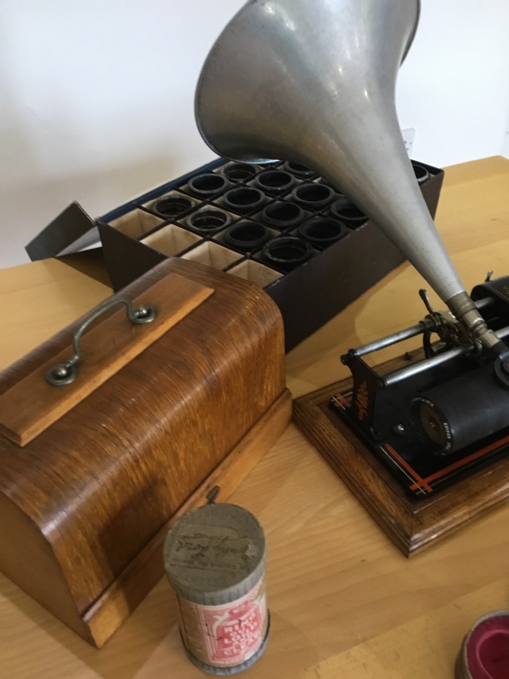 Phonograph with 24 Cylinder Records View IV