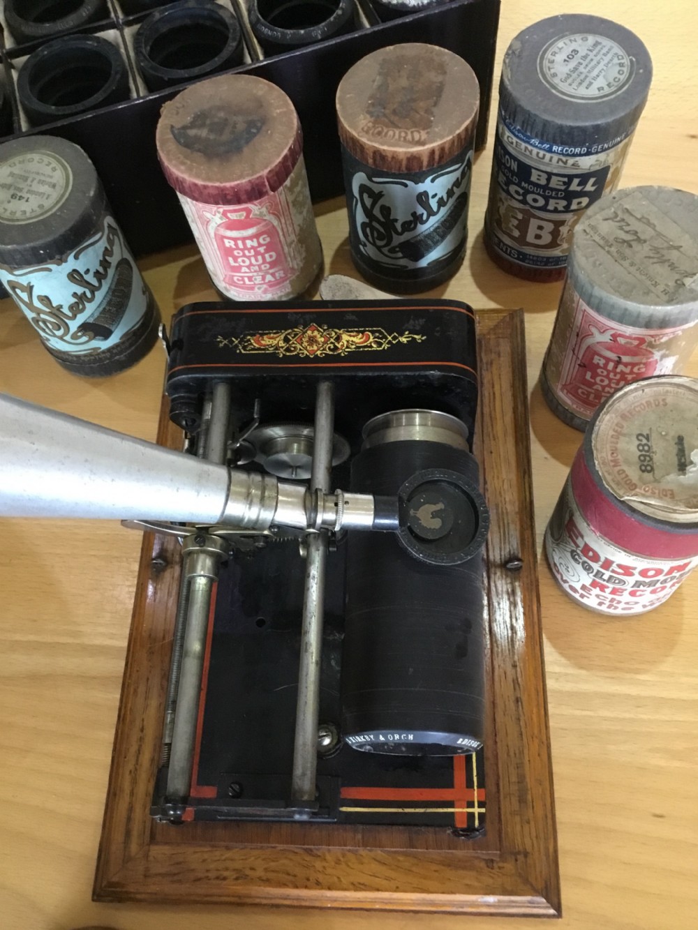 Phonograph with 24 Cylinder Records View VI