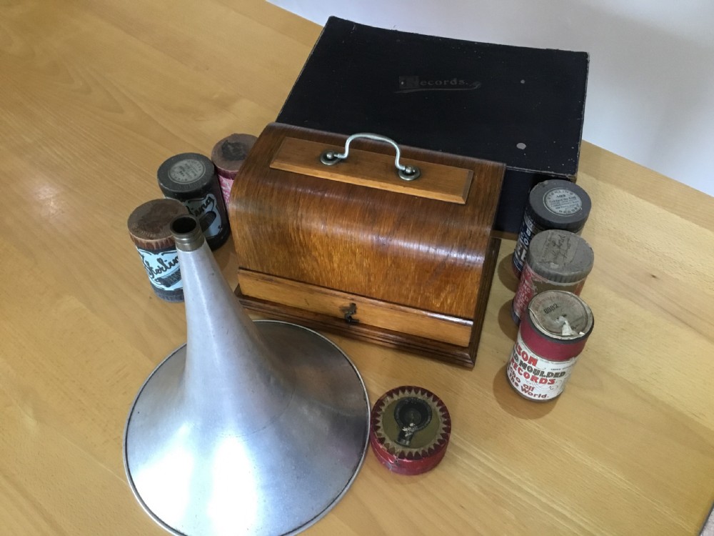 Phonograph with 24 Cylinder Records View VII