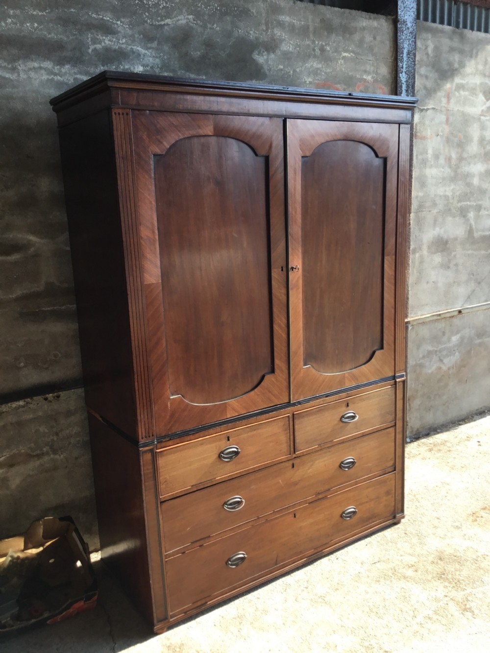 Fine Mahogany Linen Press/Wardrobe  View II