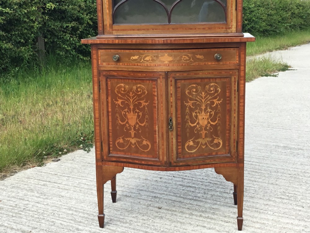 Fine Quality Inlaid display cabinet on serpentine cupboard base View VII