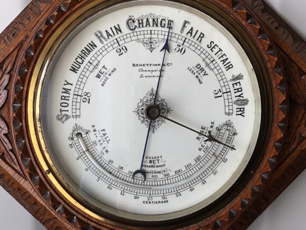 Superb, Benetfink & Co, Carved oak Barometer View III