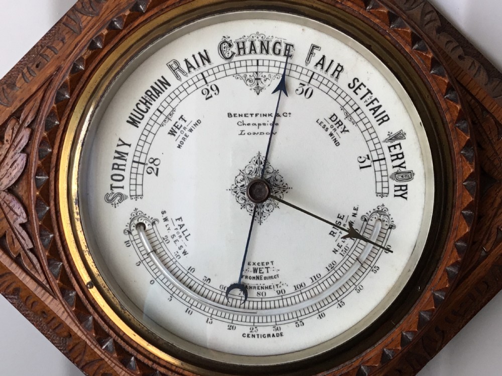 Superb, Benetfink & Co, Carved oak Barometer View IV