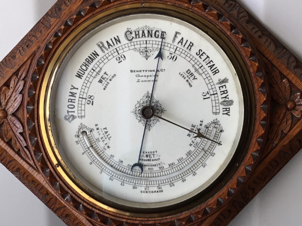 Superb, Benetfink & Co, Carved oak Barometer View V