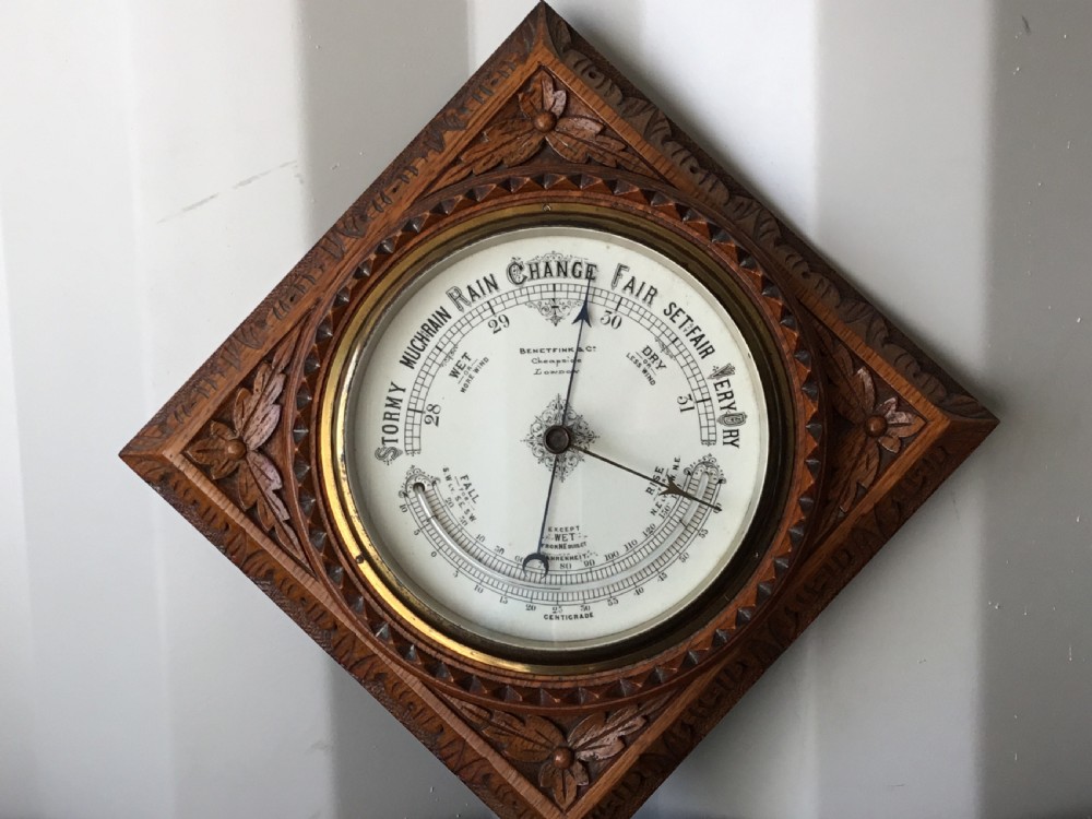 Superb, Benetfink & Co, Carved oak Barometer View VI