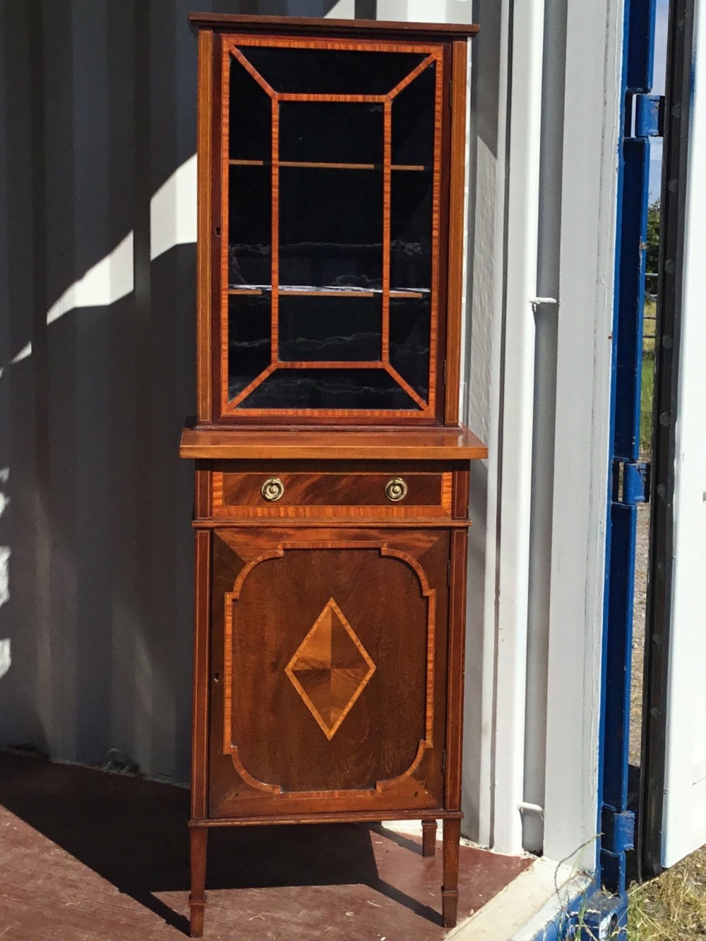 Stunning Inlaid Display Cabinet on cupboard of Sheraton Style