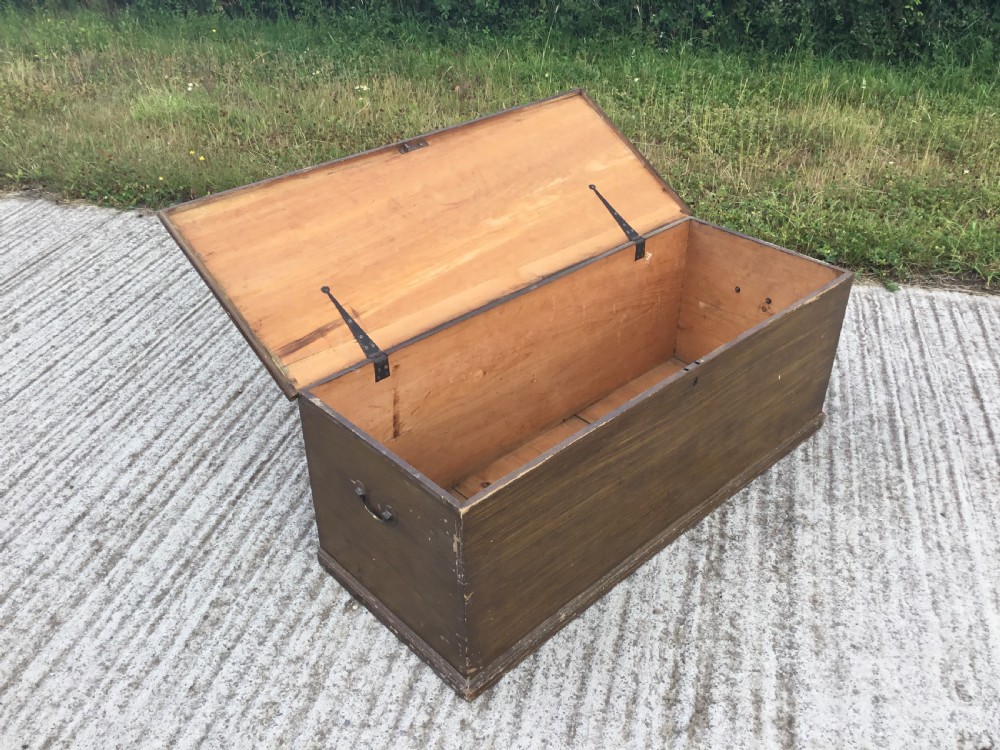 Victorian Pine Blanket Box in “combed” grained finish. View III