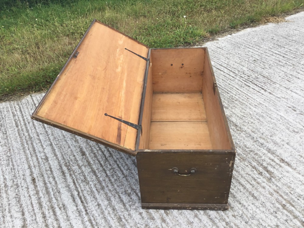 Victorian Pine Blanket Box in “combed” grained finish. View IV