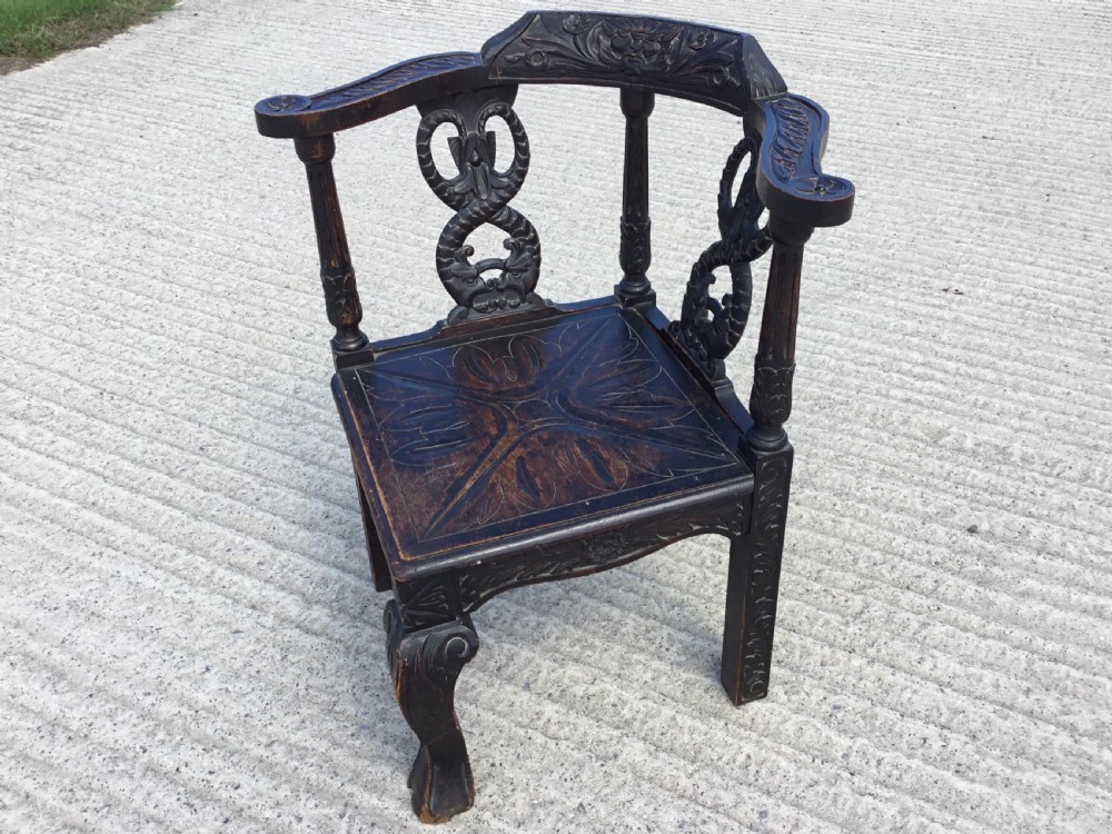 Carved Oak Corner Chair  View VII