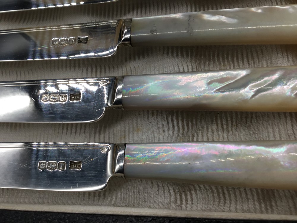 Cased Set Walker & Hall Fruit Forks & Knives View VI