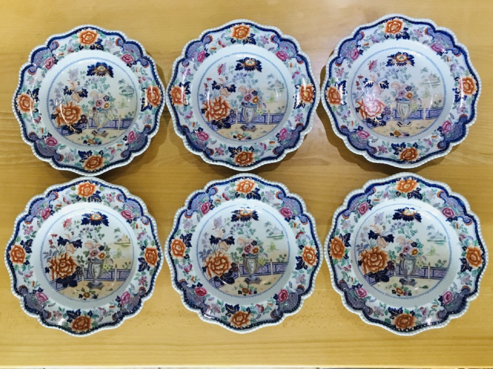 George IV Set of Six Dishes by Hicks, Meigh & Johnson 
