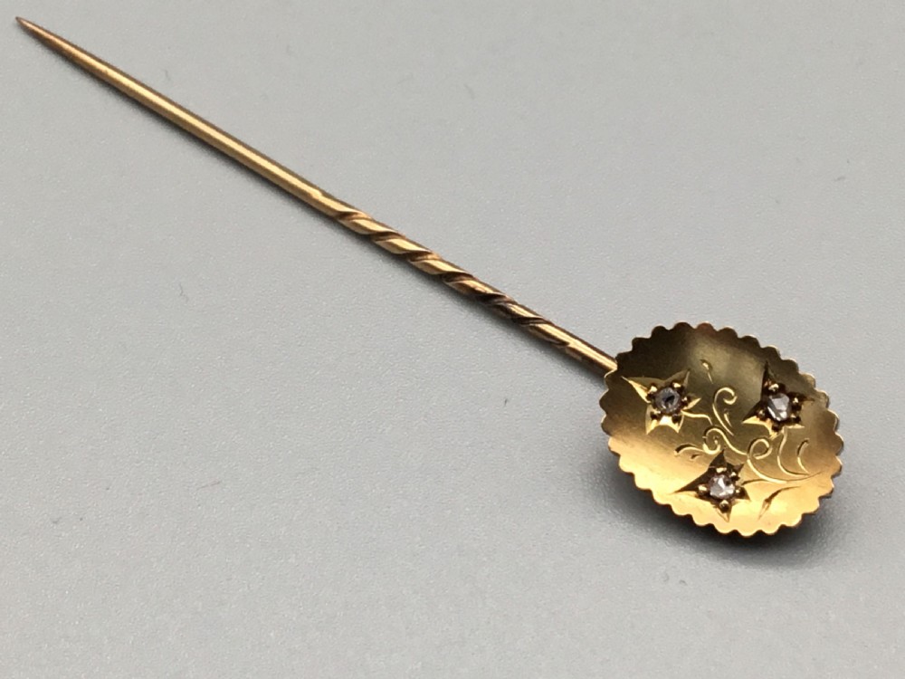 Victorian Diamond Stick Pin in Case