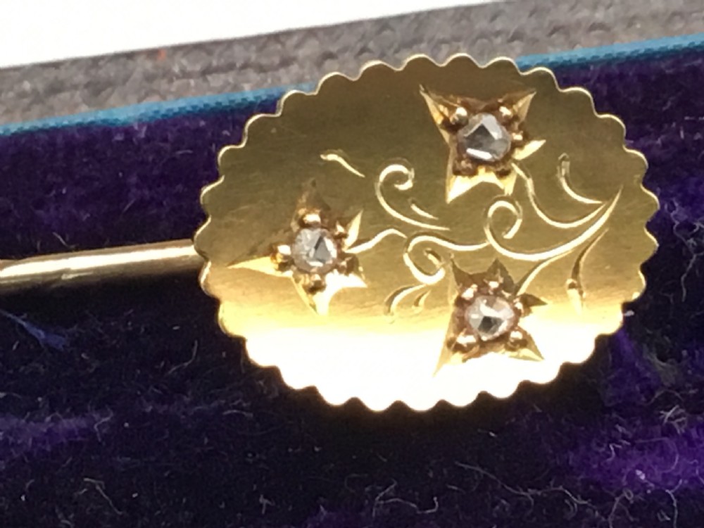 Victorian Diamond Stick Pin in Case View VII