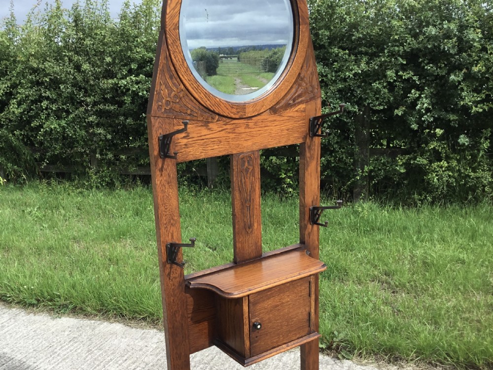 Attractive Compact Oak Hallstand View VIII