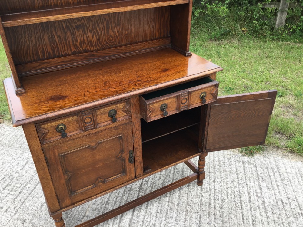 Neat Open Shelf Oak Dresser View VI