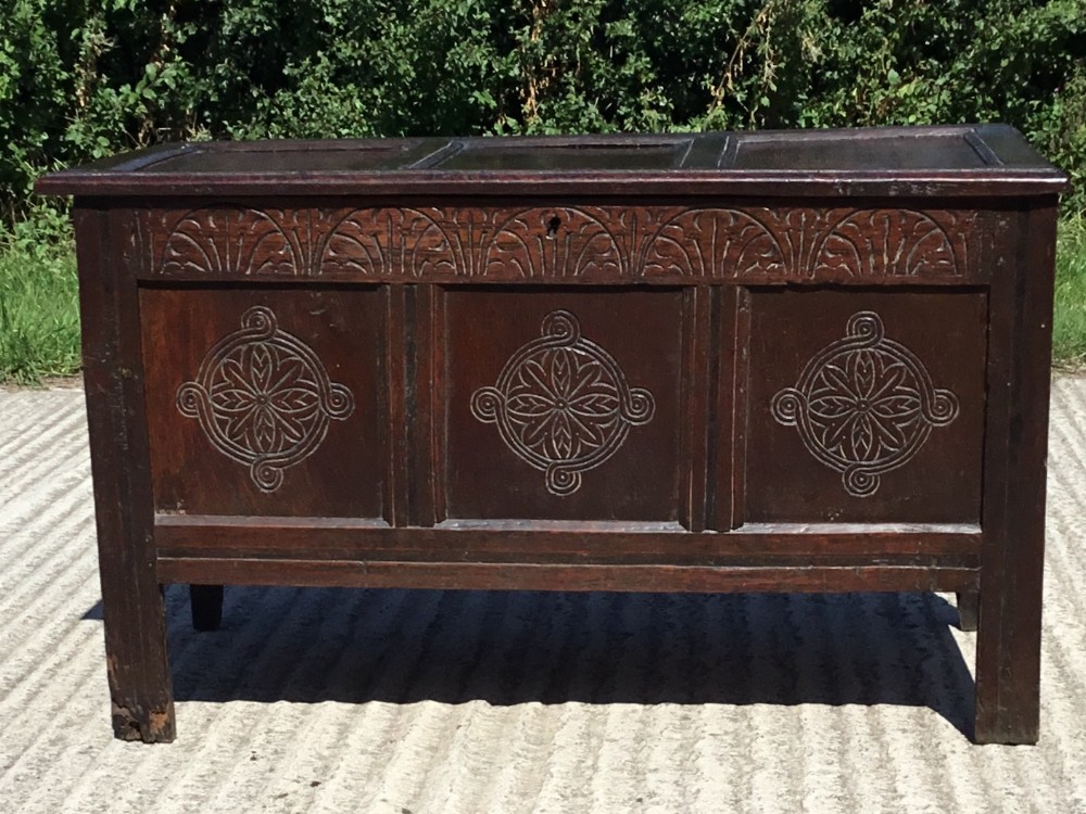 Carved Oak Hall Coffer