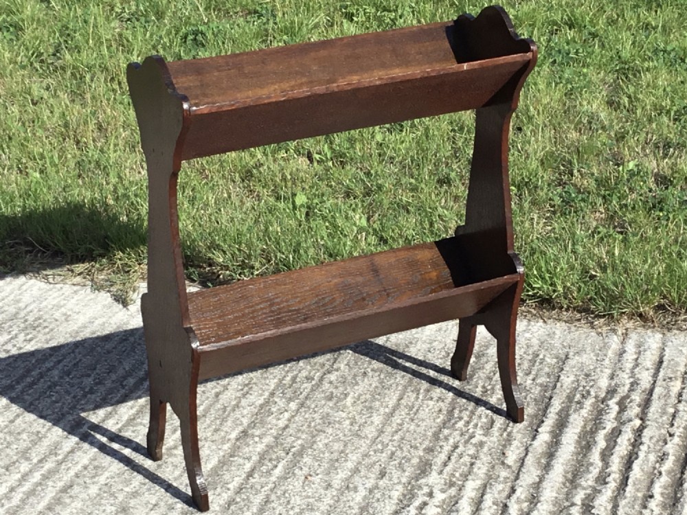 Arts & Crafts Oak Double Book Trough