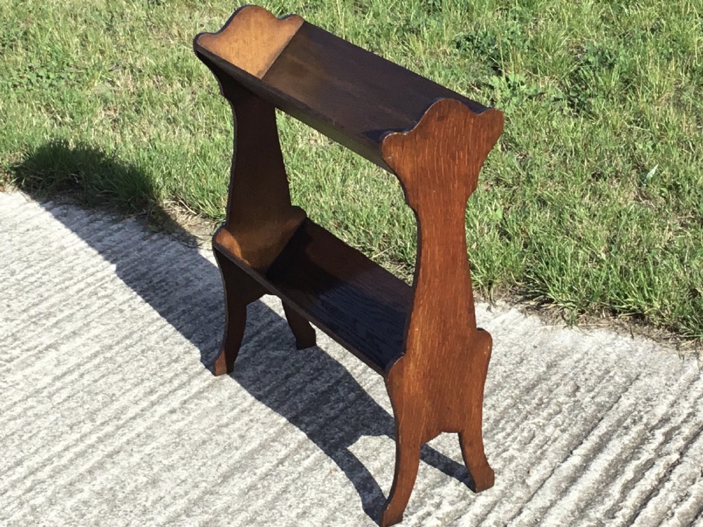 Arts & Crafts Oak Double Book Trough View V