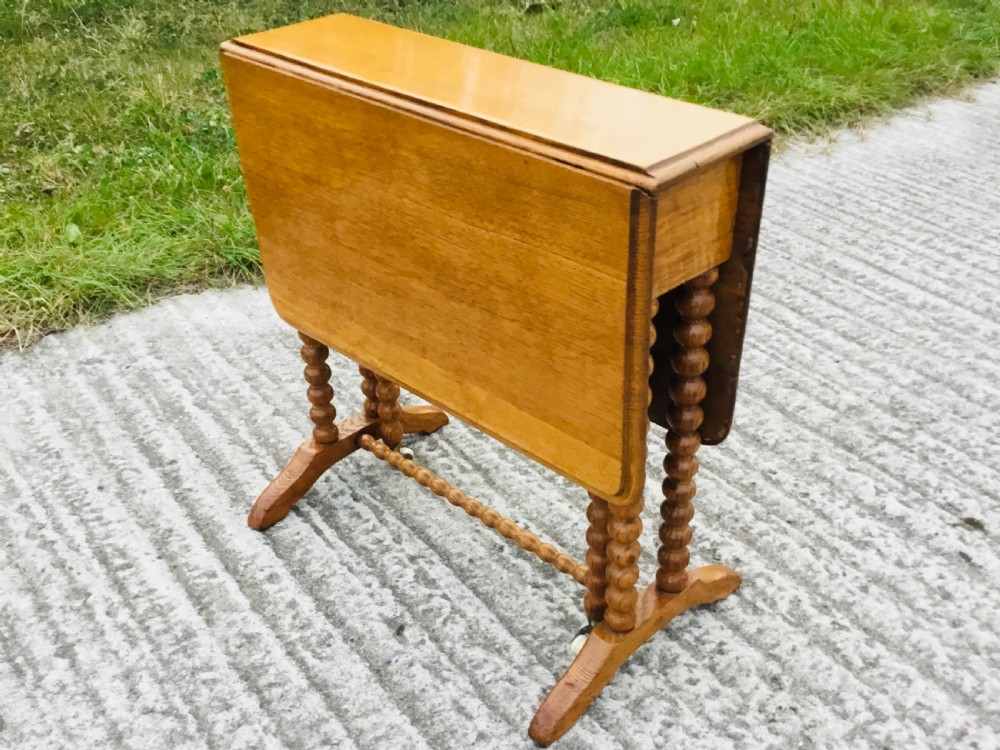 Bobbin Turned Honey Oak Compact Sutherland Table View VIII