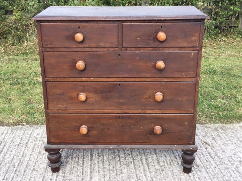 Original Victorian Pine Chest of Drawers View V