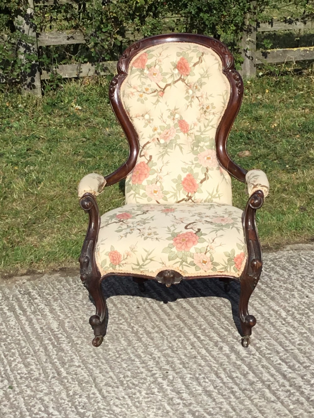 Victorian Ladies Open Armchair in Walnut View II