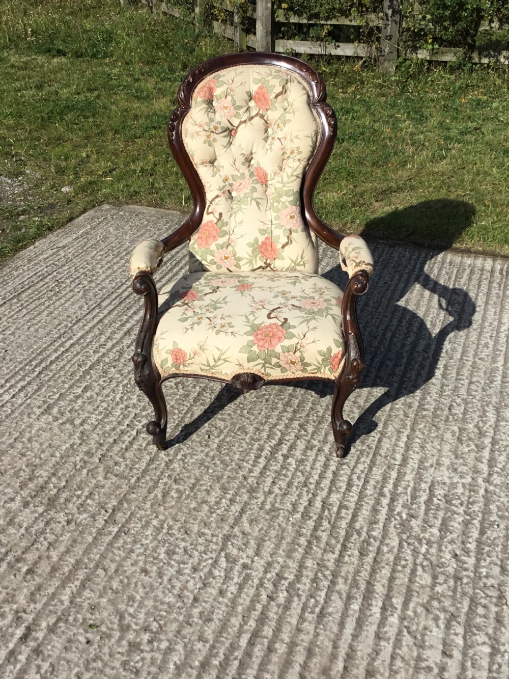 Victorian Ladies Open Armchair in Walnut View III