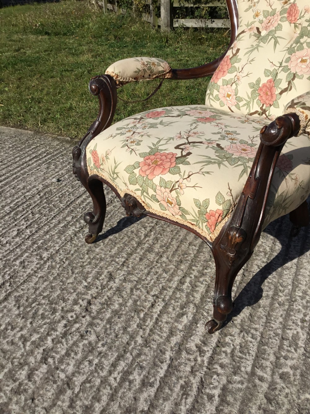 Victorian Ladies Open Armchair in Walnut View V