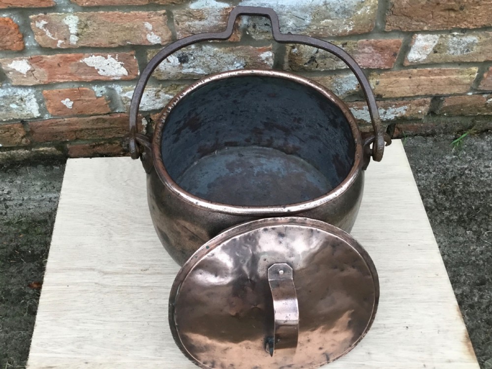 Georgian Copper & Wrought Iron Handled Cauldron  View VI