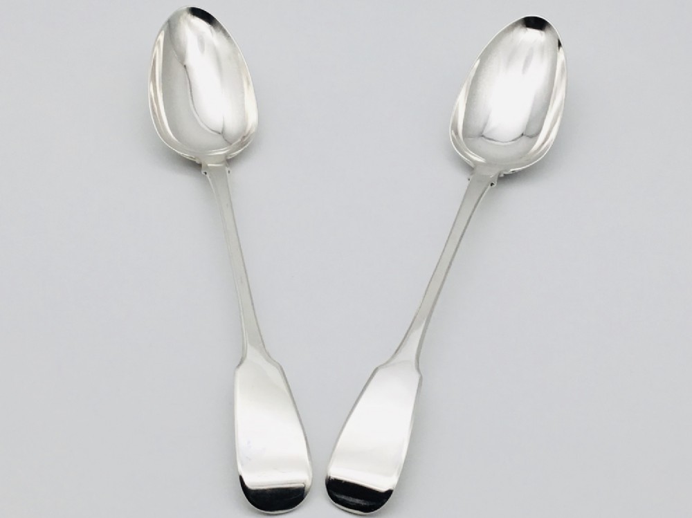 Beautiful Pair of George IV London Silver Basting Spoons