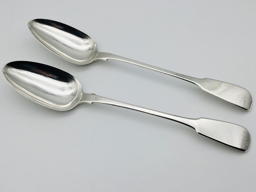 Beautiful Pair of George IV London Silver Basting Spoons View II