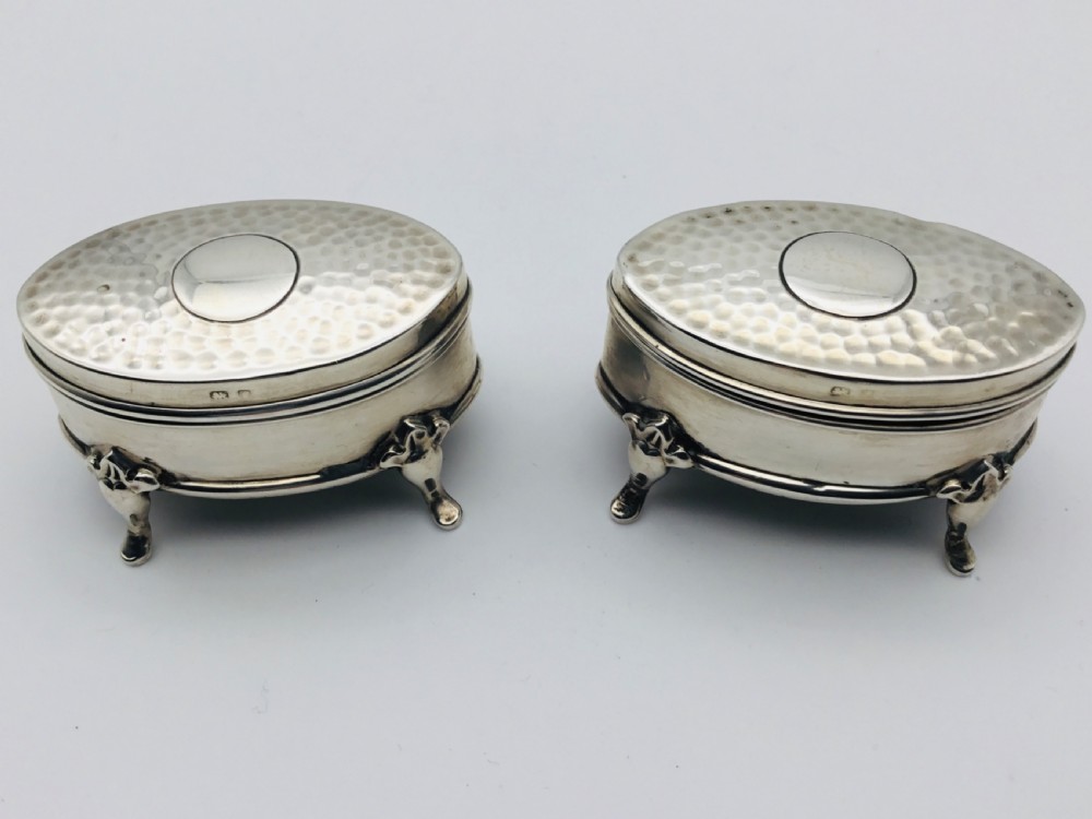 Pair of Pretty Silver Trinket Boxes. Birmingham 1905