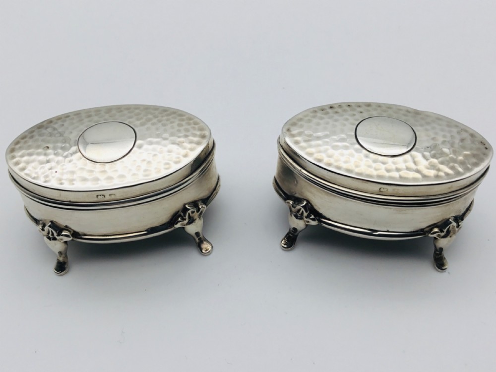 Pair of Pretty Silver Trinket Boxes. Birmingham 1905 View VIII