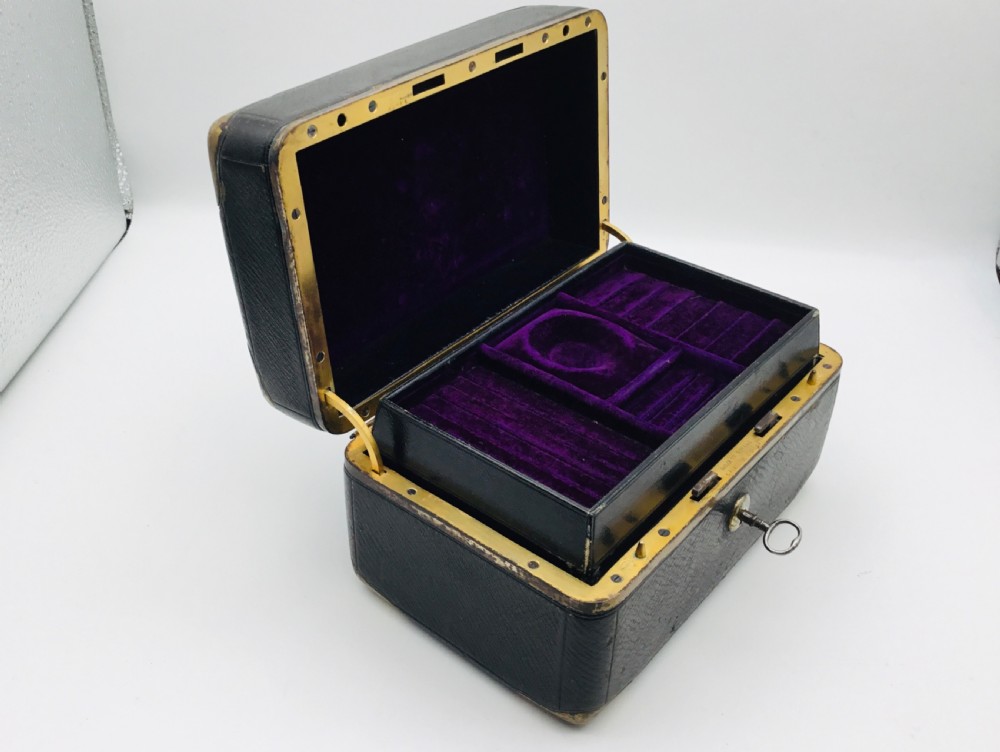 French Brass & Leather Jewel Case View IV