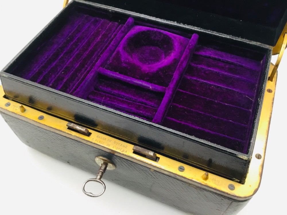 French Brass & Leather Jewel Case View VIII