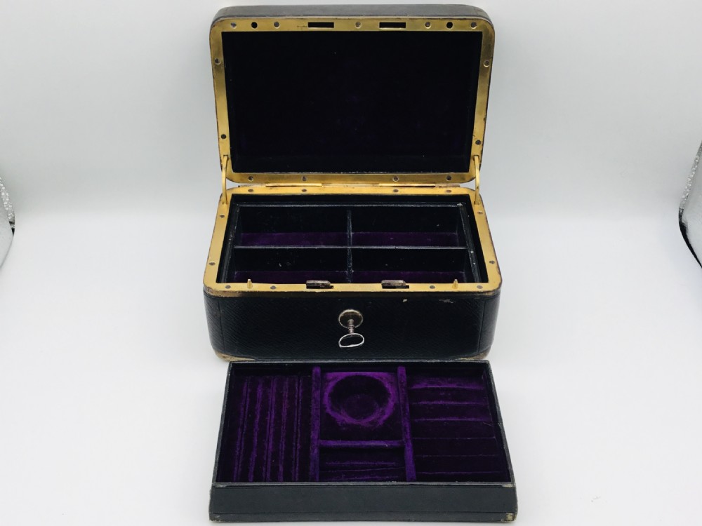 French Brass & Leather Jewel Case View XII