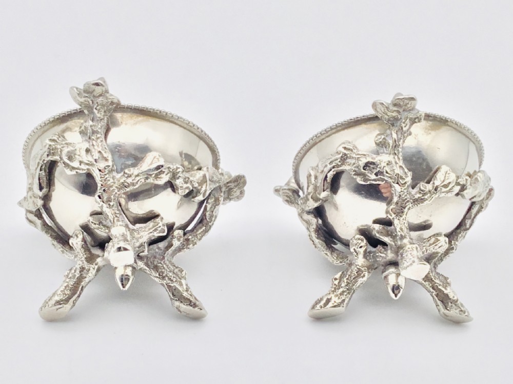 Pair Naturalistic Design Victorian Table Salts