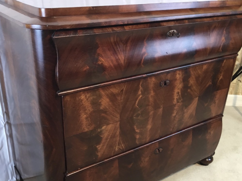 Biedermeier Flame Mahogany Chest of Drawers Circa 1840 View IV